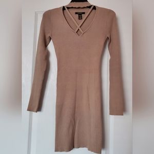 Knit Sweater Dress Bodycon (Beige)